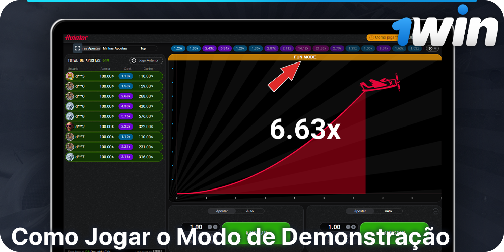 Jogar Aviador em modo de demonstração a 1Win