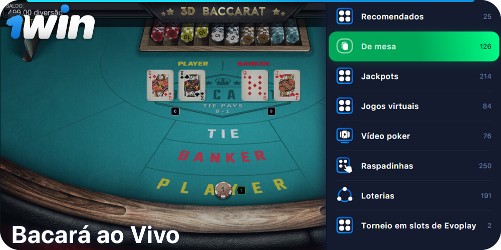 Jogue Bacará ao vivo em 1Win