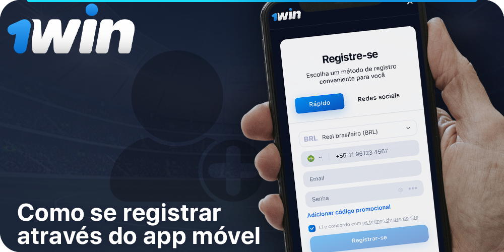 Instruções sobre como se registrar através do aplicativo móvel 1Win
