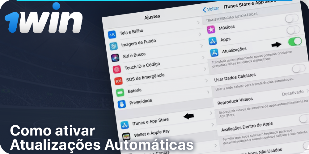 Como permitir a atualização automática do aplicativo 1Win