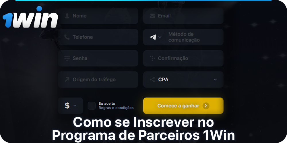 Instruções passo a passo sobre como solicitar o programa de afiliação 1Win para brasileiros