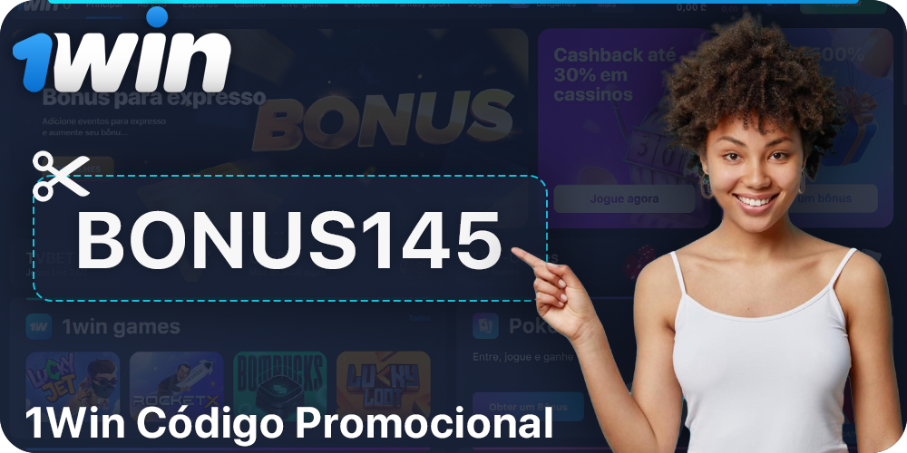Insira o código promocional BONUS145 quando você se cadastrar na 1Win e receba um bônus extra
